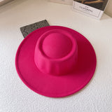 Porkpie Flat Top Hat - Rose Red