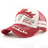 2022 new washed old letters mesh embroidery baseball cap
