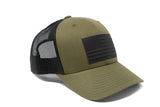 American Flag Hat - Moss Green and Black