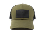 American Flag Hat - Moss Green and Black