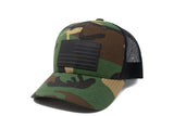 American Flag Hat - Woodland Camo