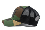 American Flag Hat - Woodland Camo