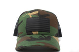 American Flag Hat - Woodland Camo