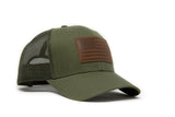 American Flag Hat- Olive Drab