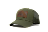 American Flag Hat- Olive Drab