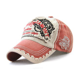 Tiger head embroidery casual baseball cap