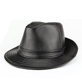 “Jazz” Head layer of real cowhide leather British gentleman jazz bowler hat